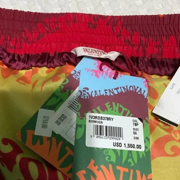 NWT Valentino Printed Silk and Cotton Shorts Size 56 EU Xl USA